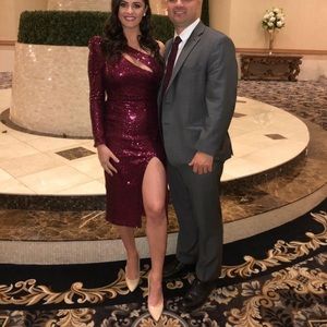 Burgundy sequence dress